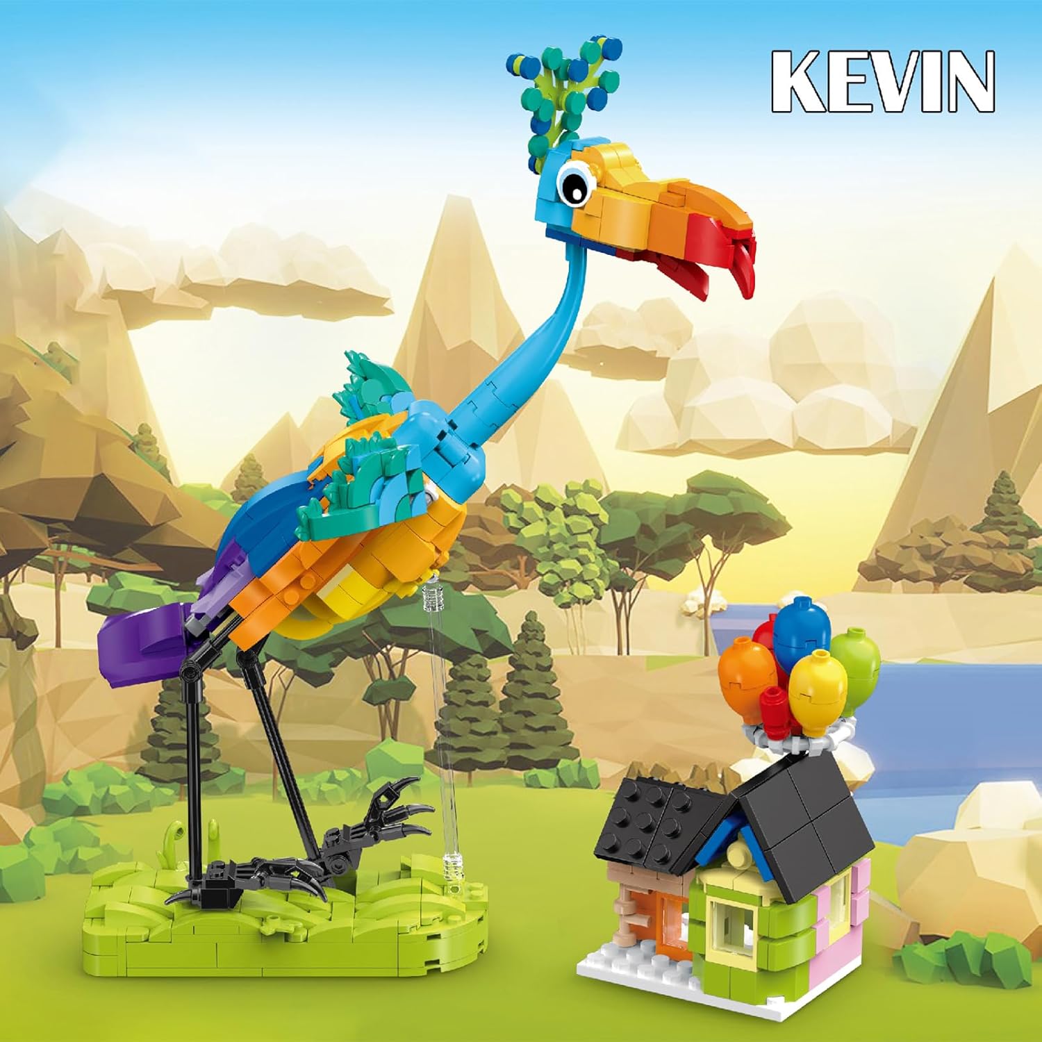 ENJBRICK Kevin Bird – Juego de construcción de casa compatible con Lego Up para adultos, lindo juego de juguetes de construcción de animales de