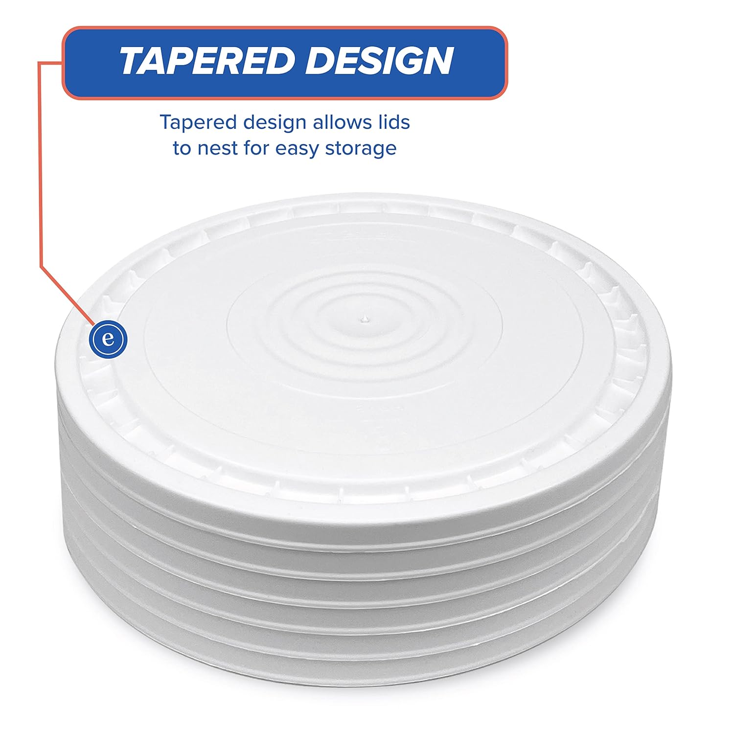 Tapa reutilizable fácil de despegar para cubos de 3.5, 5, 6 y 7 galones, plástico HPDE de premimum, sin BPA, fabricado en Estados Unidos, color