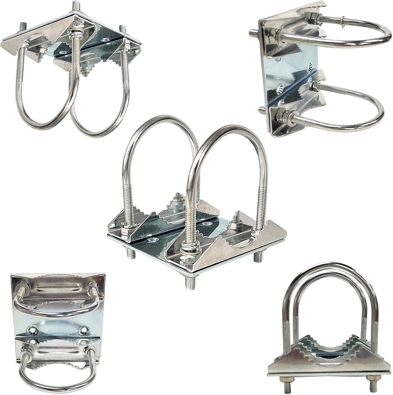 Soporte universal Starlink en poste para plato de soporte en U, antena de acero antivibración, soporte de abrazadera de perno en U, adaptador de