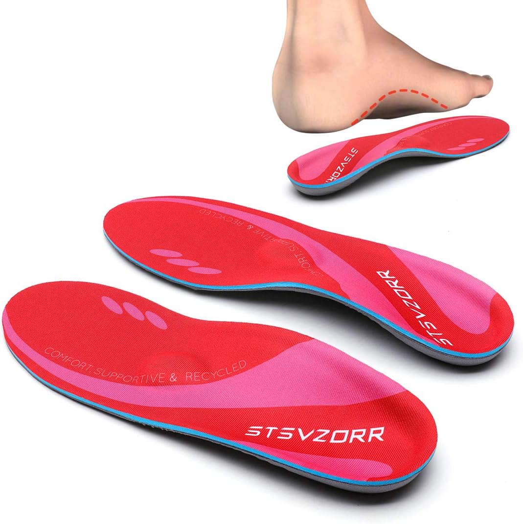 Plantillas ortopédicas con soporte de arco medio para fascitis plantar, pies planos, dolor en el talón, absorción de golpes, plantillas cómodas,