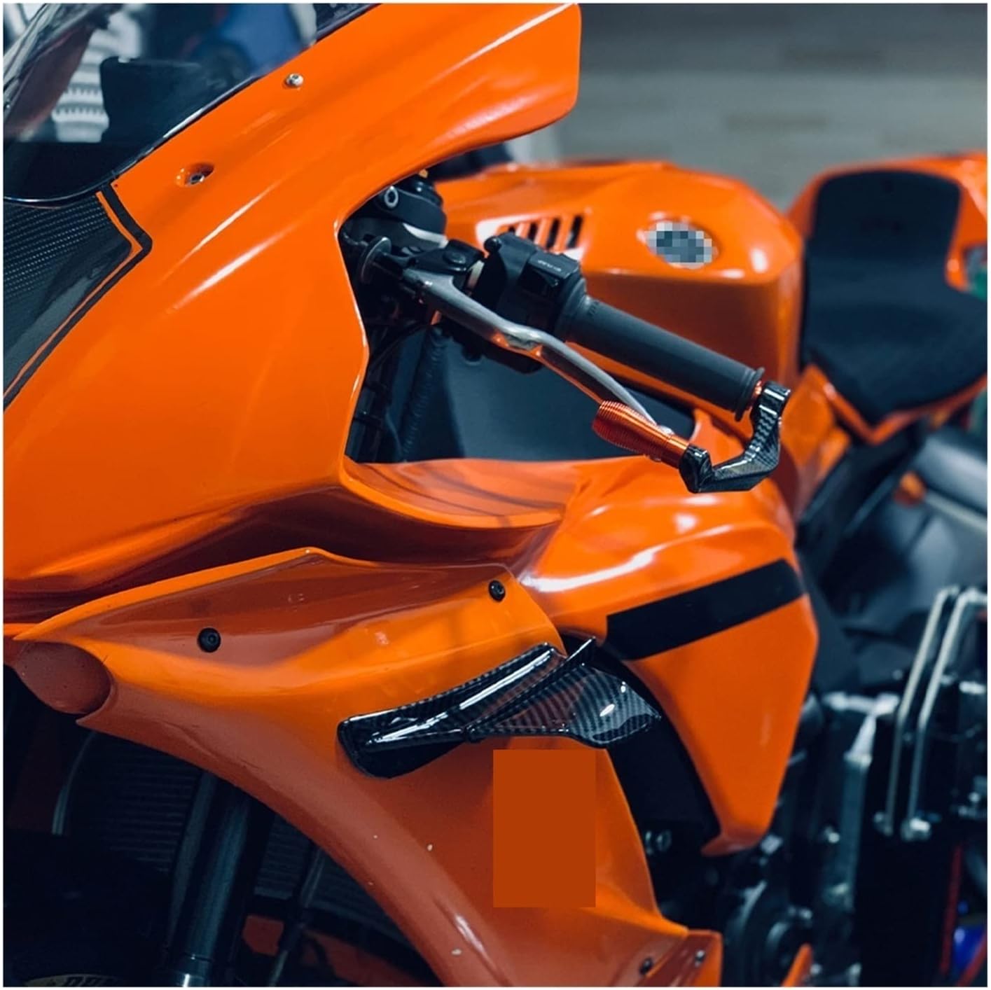 LCCDZ – Kit de alerón aerodinámico de alerón de motocicleta compatible con Yamaha Suzuki Kawasaki H2H2R Scooter (color  fibra mate Look-6, tamaño A)