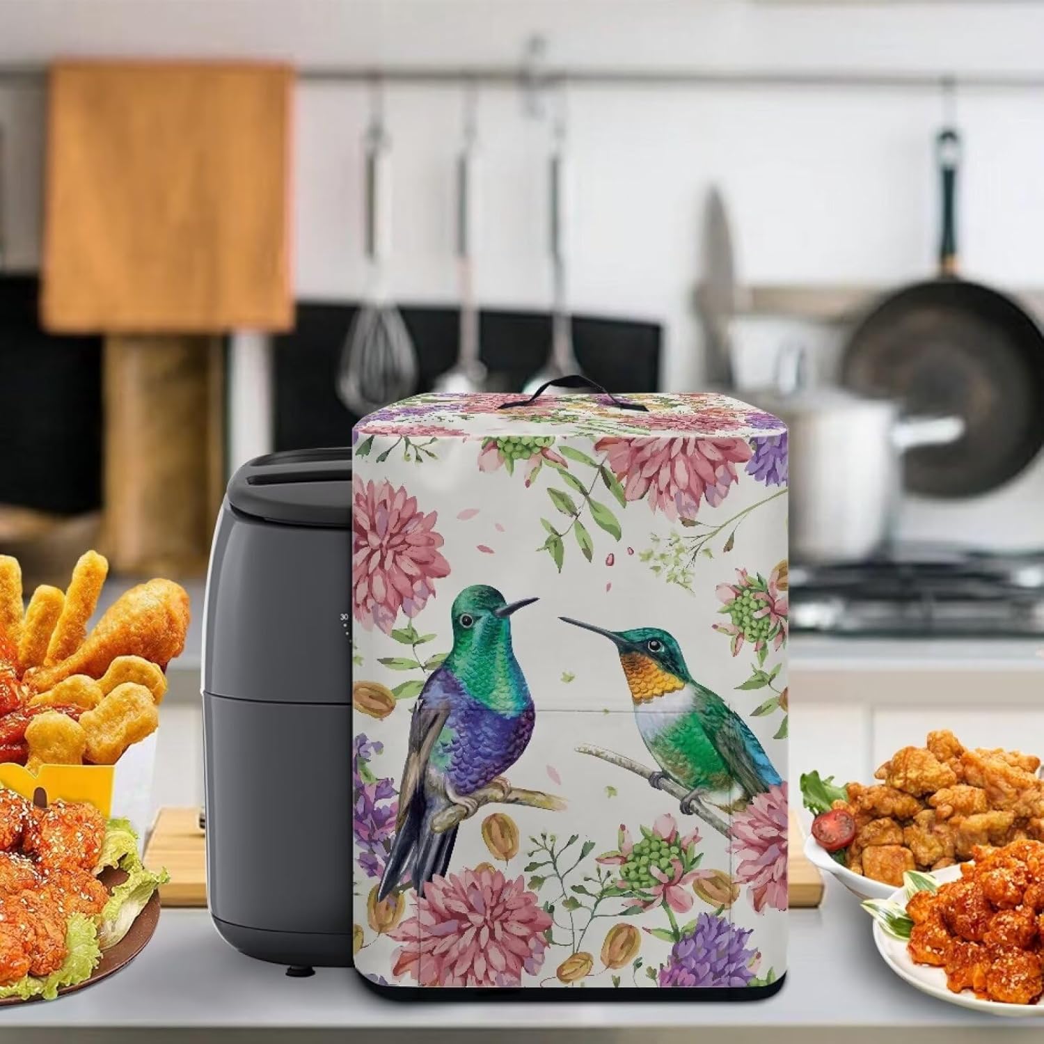 ZUXONGSY Fundas para mezcladores de moda, de material suave, para freidora de aire, colibrí, decoración de cocina para interiores, duradera,
