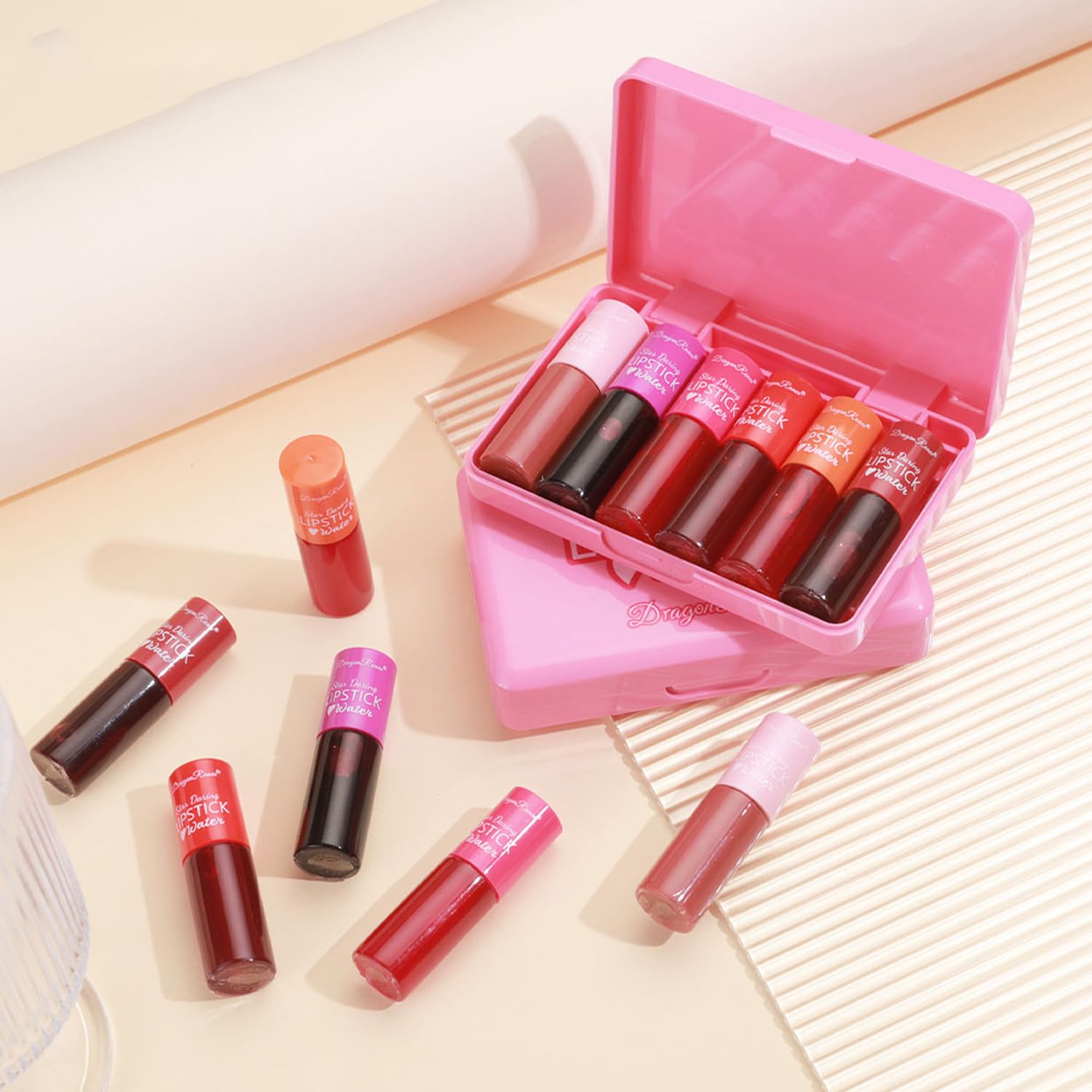 Mini lápiz labial líquido de 6 colores, terciopelo coreano, hidratante, tinte multiusos para labios y mejillas, resistente al agua y larga duración,