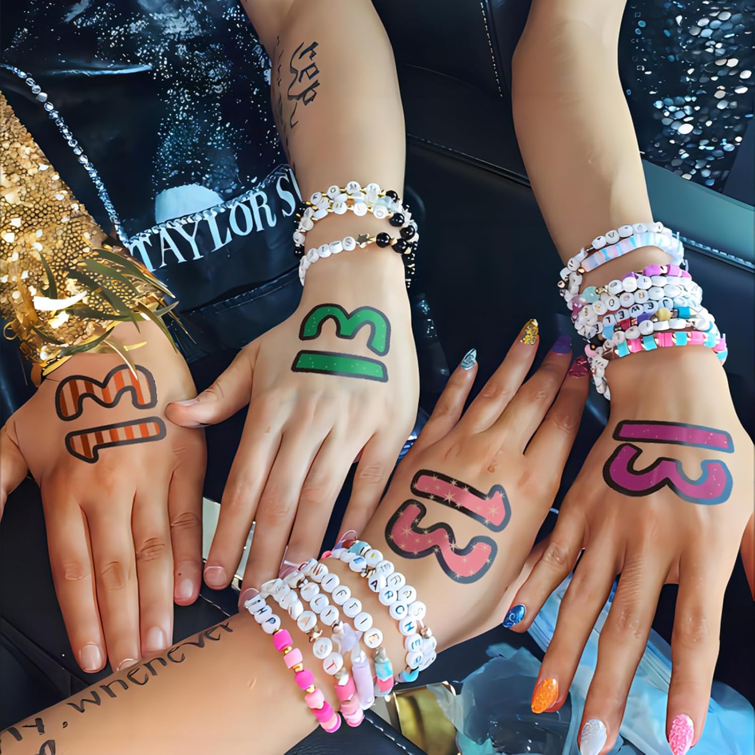 Taylor 13 Hand Tattoos Eras Tour Merch Star Snake Butterfly Guitar Tatuajes temporales Accesorios de concierto para regalos Swifties