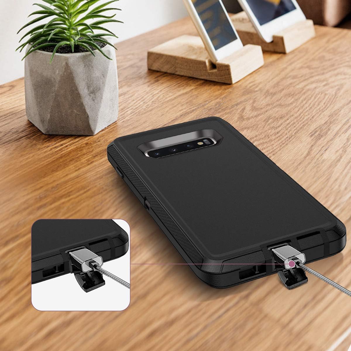 I-HONVA Funda para Galaxy S10 Plus a prueba de golpes, a prueba de polvo y caídas, 3 capas de protección de cuerpo completo sin protector de