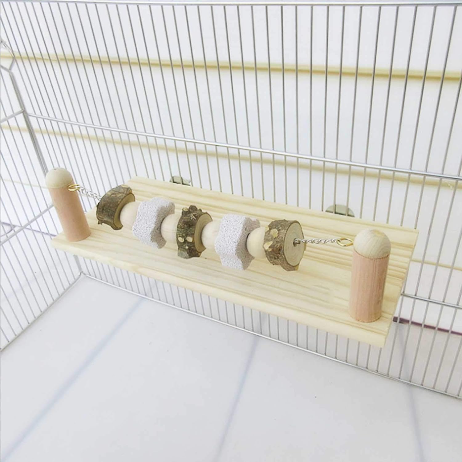 kathson Plataforma de repisa de madera para hámster, juguetes para masticar, accesorios para jaula de chinchilla, accesorios de conejillo de indias,