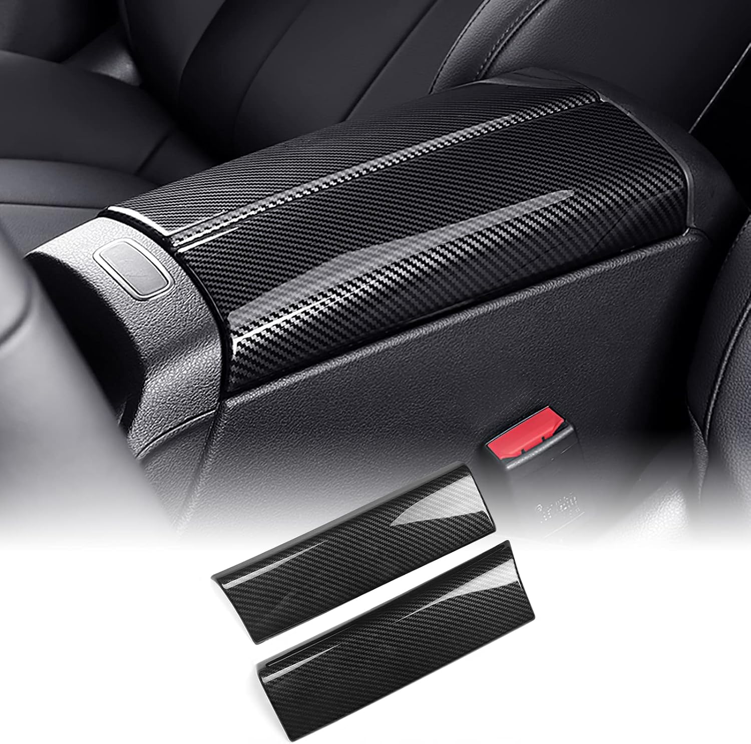 Cubierta de la caja del reposabrazos de la consola central para Mercedes-Benz GLB accesorios interiores del coche (fibra de carbono)