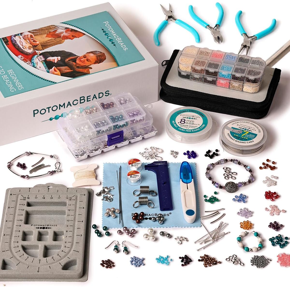 Kit de fabricación de joyas con cuentas más de 18,000 pulseras, collares y pendientes, crea joyas de bricolaje, todos los materiales esenciales para