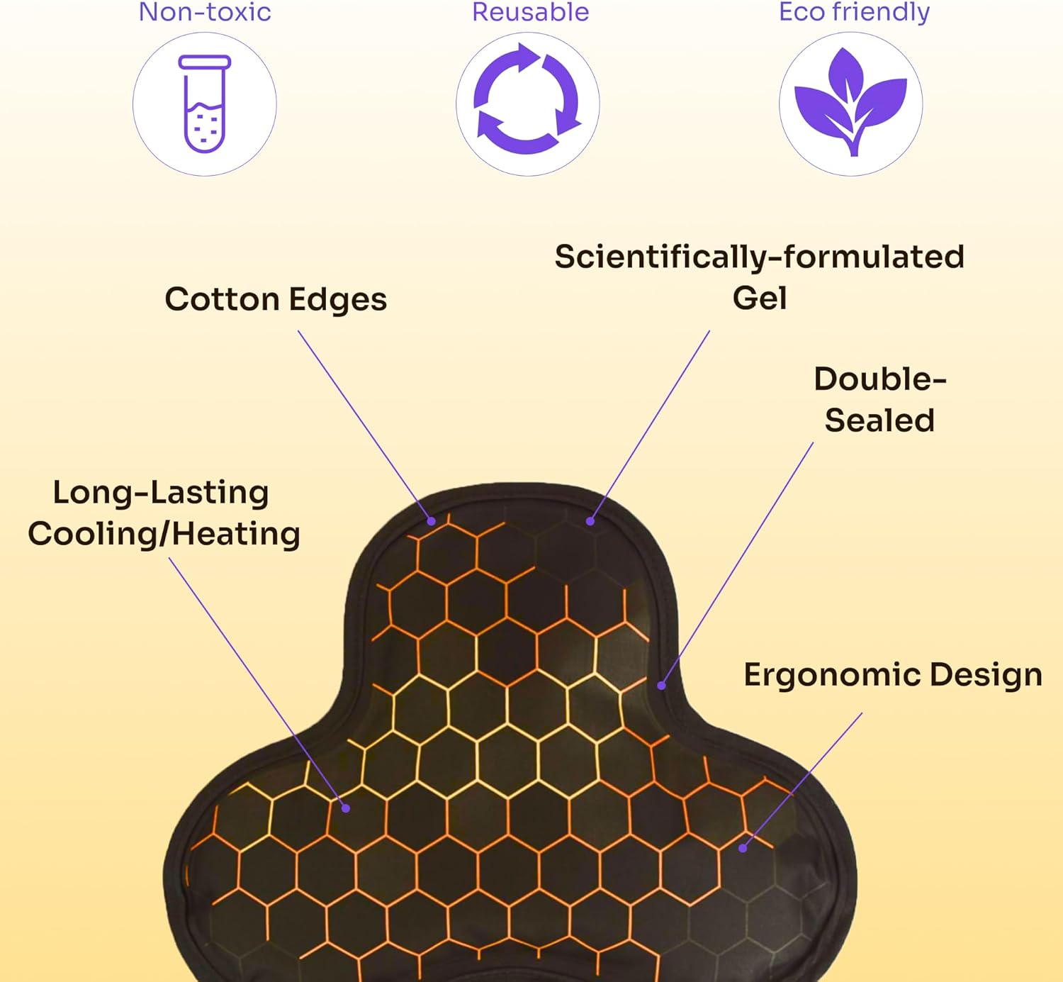Paquete de hielo de gel para lesiones  Paquete reutilizable fríocaliente para cuello, hombro, rodilla, terapia de frío caliente para lesiones de