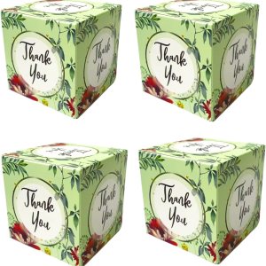 XCXGYCA Paquete de 20 cajas de cartón de agradecimiento de 3 x 3 x 3 pulgadas, cada caja de cartón cuadrada con diseño floral, perfecta para bodas, XCXGYCA Paquete de 20 cajas de cartón de agradecimiento de 3 x 3 x 3 pulgadas, cada caja de cartón cuadrada con diseño floral, perfecta para bodas,