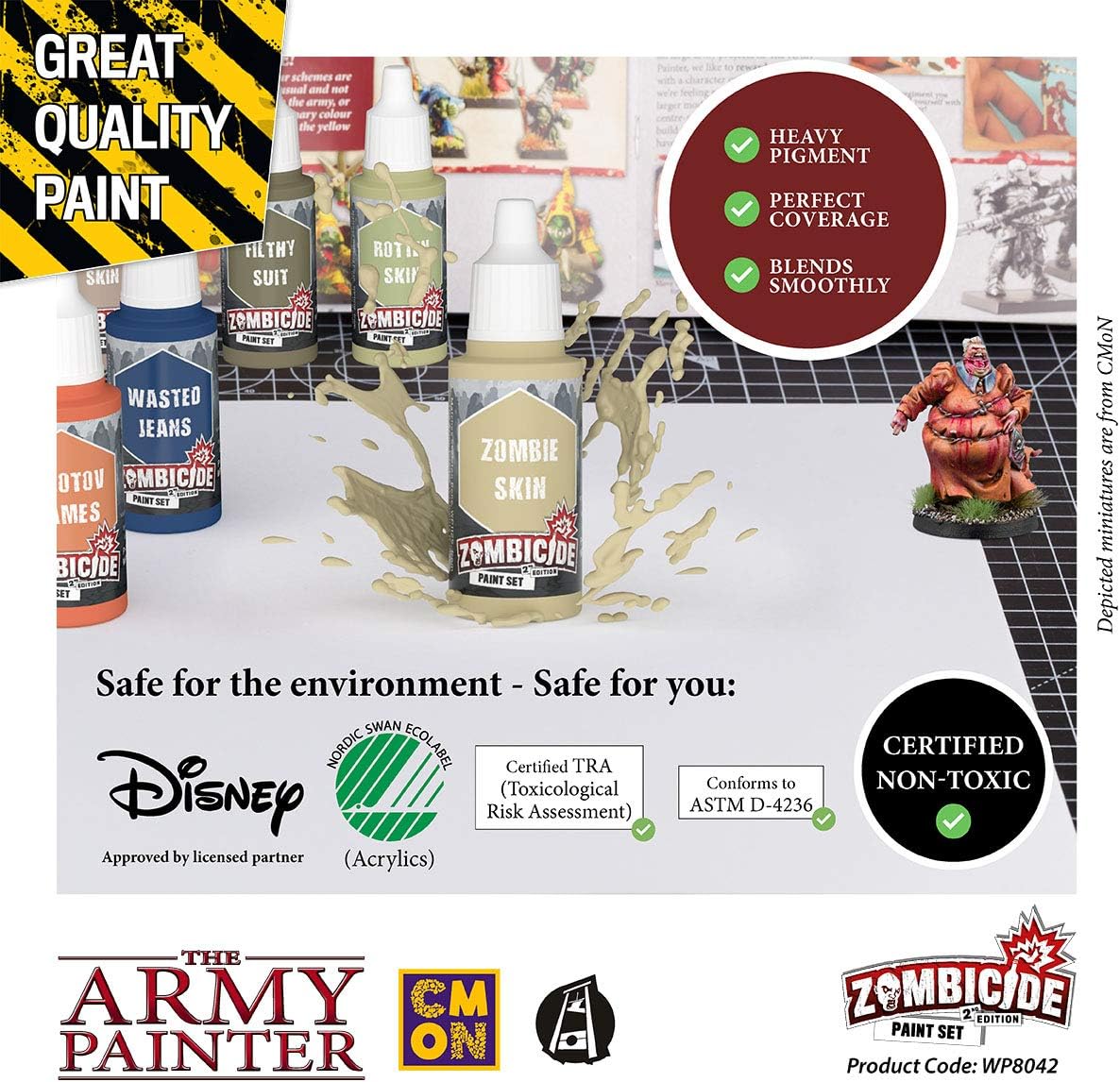The Army Painter Zombicide – Juego de pintura de núcleo de segunda edición, 20 pinturas acrílicas, 1 sobreviviente y 1 pincel de inicio para Cool