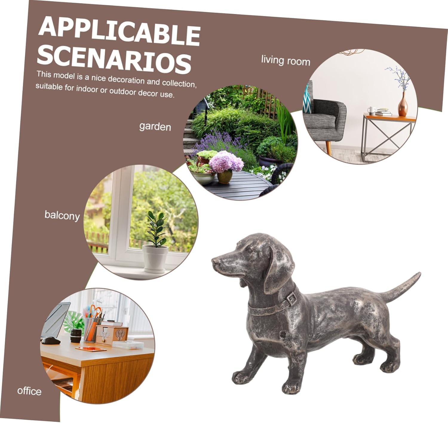 GANAZONO Estatua de cachorro de resina, escultura de animal, estatua de perro, adorna de perro, estatua de perro de resina, adorno de resina,