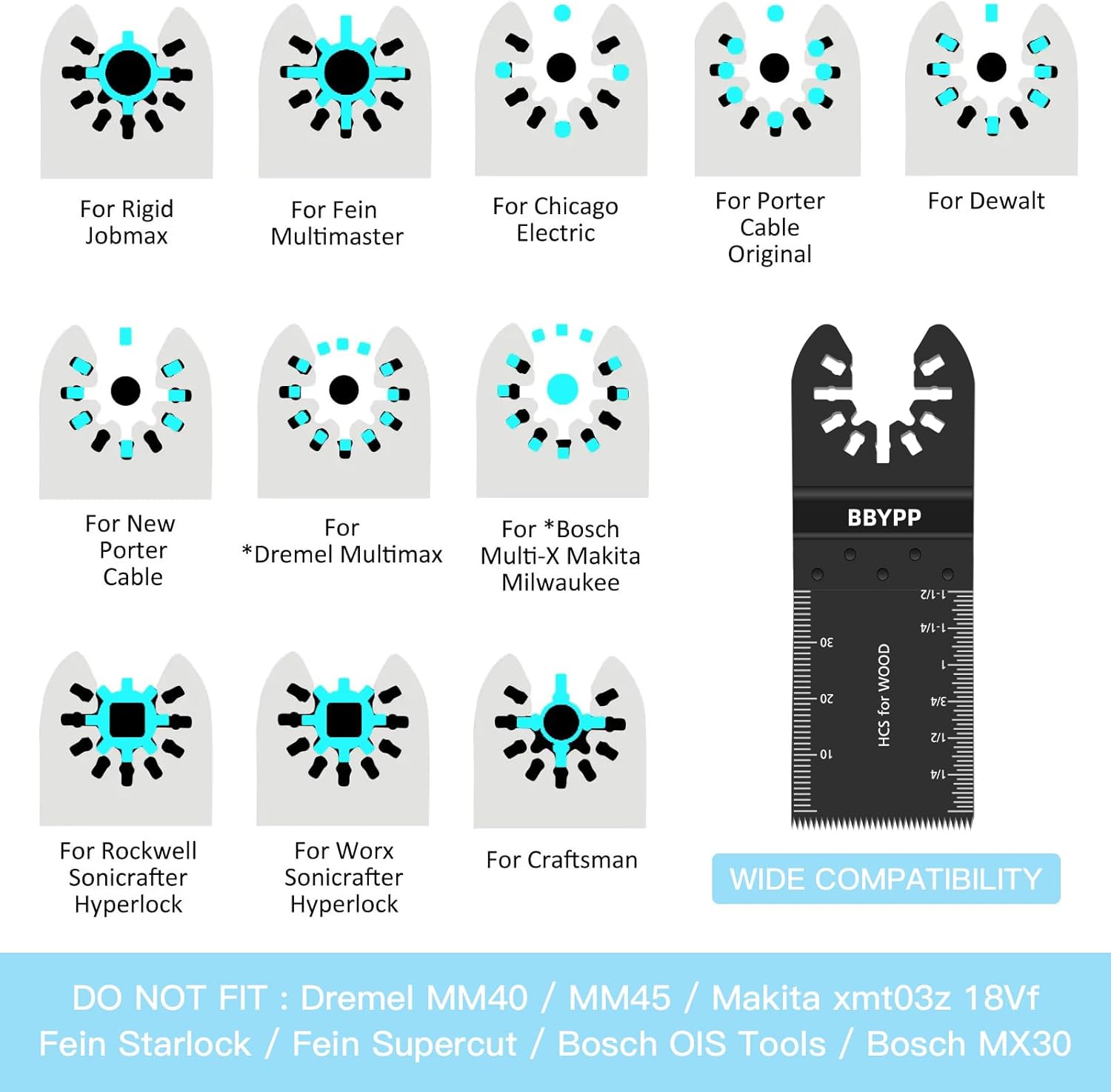 14 hojas de sierra oscilantes, cuchillas multiherramienta universales profesionales de 1-38 pulgadas para madera, plástico, metal suave, hojas de