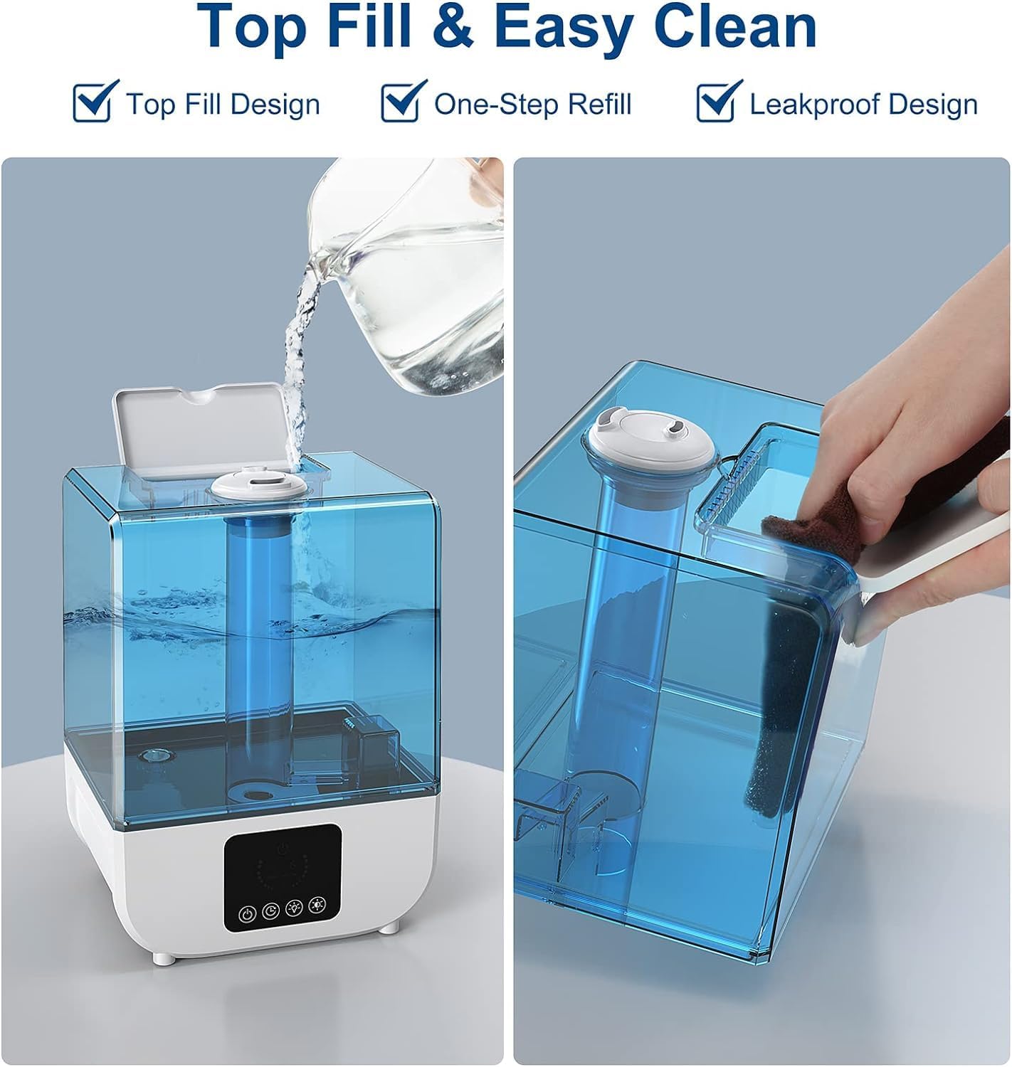 Humidificadores para dormitorio, humidificadores de niebla fría para plantas de bebé de habitación grande, mini humidificador pequeño 5L aceite