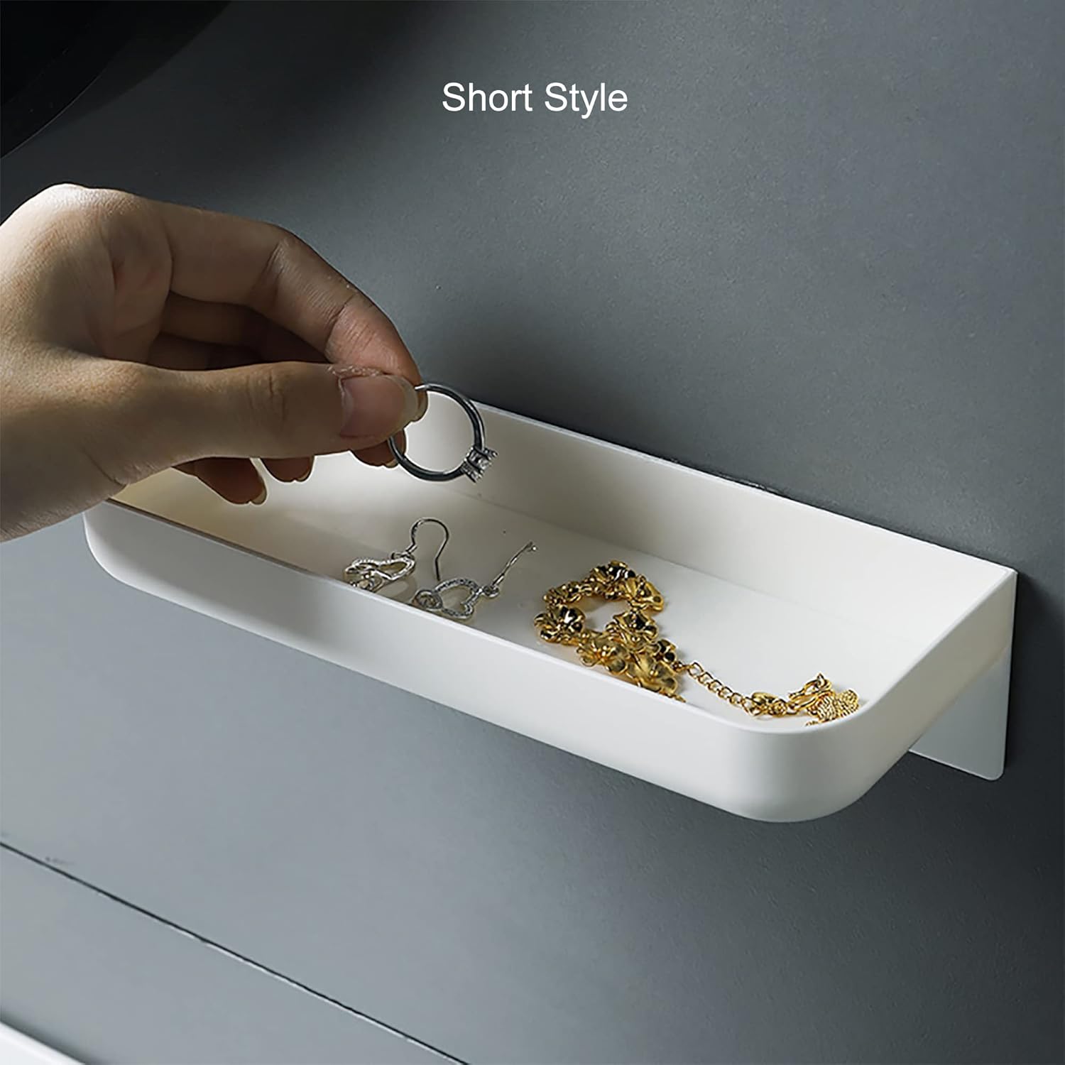 Estante flotante de plástico adhesivo para colgar en la pared, organizador de ducha para baño, cocina, mesita de noche, almacenamiento adicional