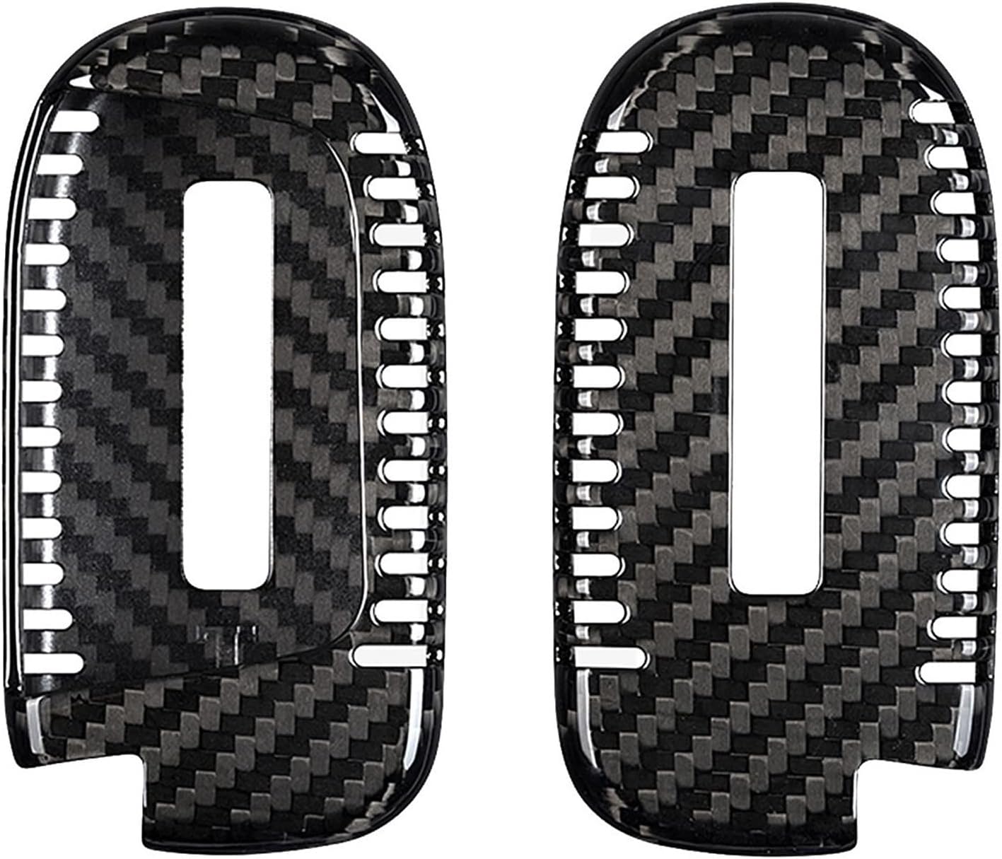 M.JVisun Funda para llavero de fibra de carbono genuina para Jeep Compass Grand Cherokee SRT Renegade Trailhawk Smart Car Remote Key Fob Case para