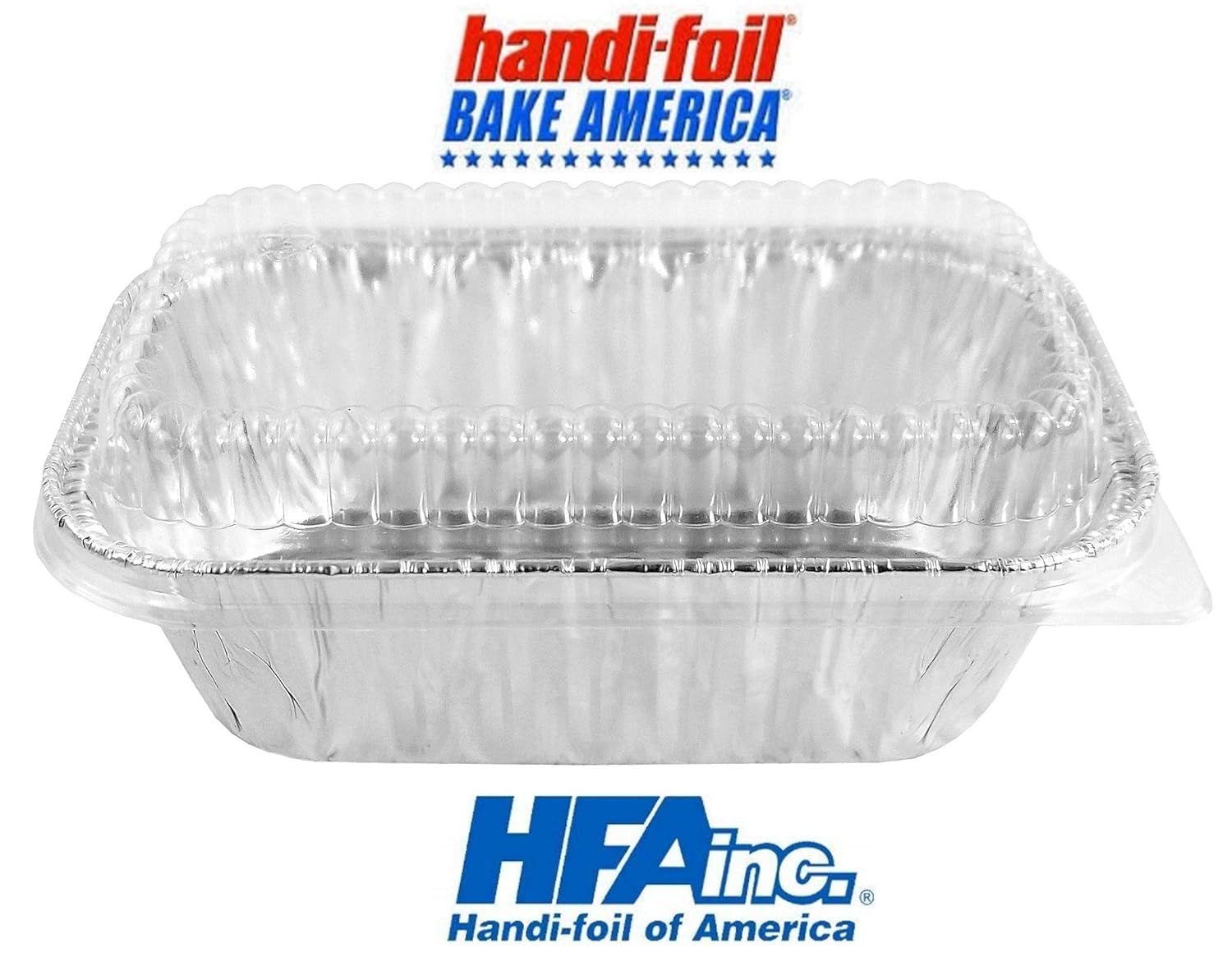 Handi-Foil 1 libra de aluminio mini-panmolde para hornear pan con tapa transparente de cúpula baja, 100paquete (paquete de 100)