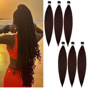 Extensiones de cabello trenzado Kanekalon preestirado de color marrón chocolate Extensiones de cabello trenzado Kanekalon preestirado de color marrón chocolate