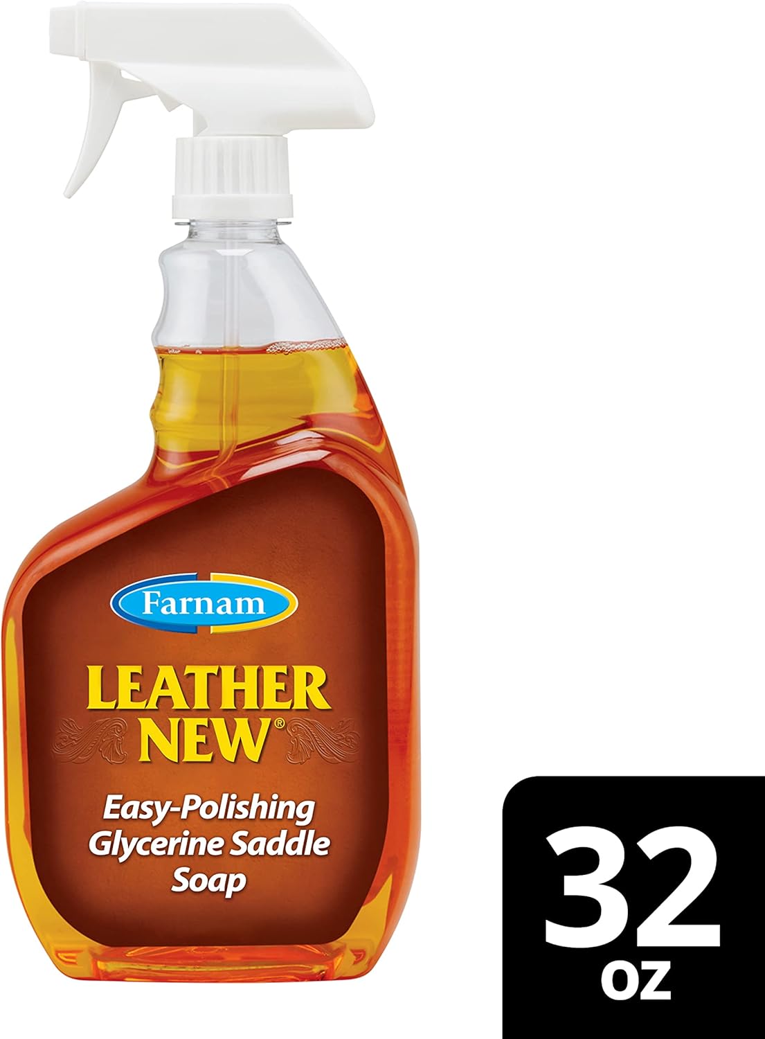 Farnam Leather New Easy Pulishing – Jabón de glicerina y limpiador de sillín de cuero, protege y conserva el cuero, limpia, acondiciona y pule, 32