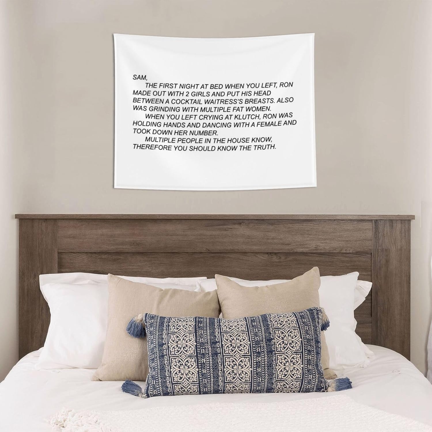 Tapiz de letras de Jersey Shore divertido The Note para colgar en la pared, pancarta artística para el hogar, sala de estar, dormitorio, dormitorio