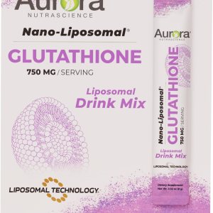 Aurora Nutrascience, glutatión nano-liposomal, mezcla de bebidas, 750 mg por porción, paquetes individuales Aurora Nutrascience, glutatión nano-liposomal, mezcla de bebidas, 750 mg por porción, paquetes individuales
