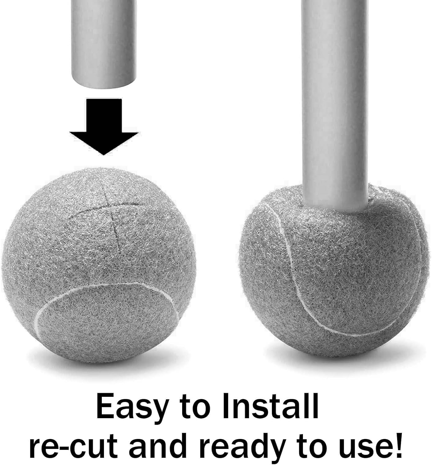 4 pelotas de tenis precortadas para patas de muebles, protección del suelo, almohadillas de fieltro resistentes y duraderas