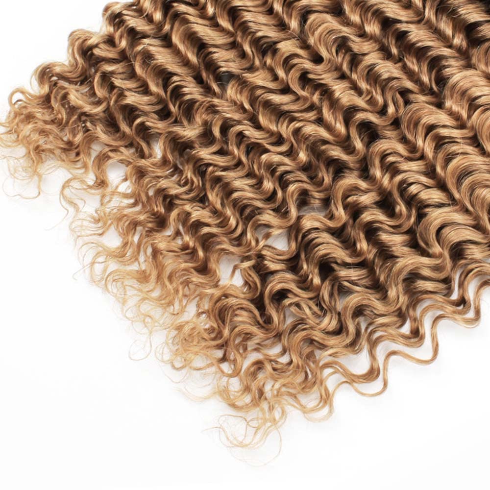 Paquetes de cabello humano rubio miel 1B27 ombré, paquetes de ondas profundas rubias, 24, 24, 24 pulgadas, negro a rubio miel, doble trama, sin