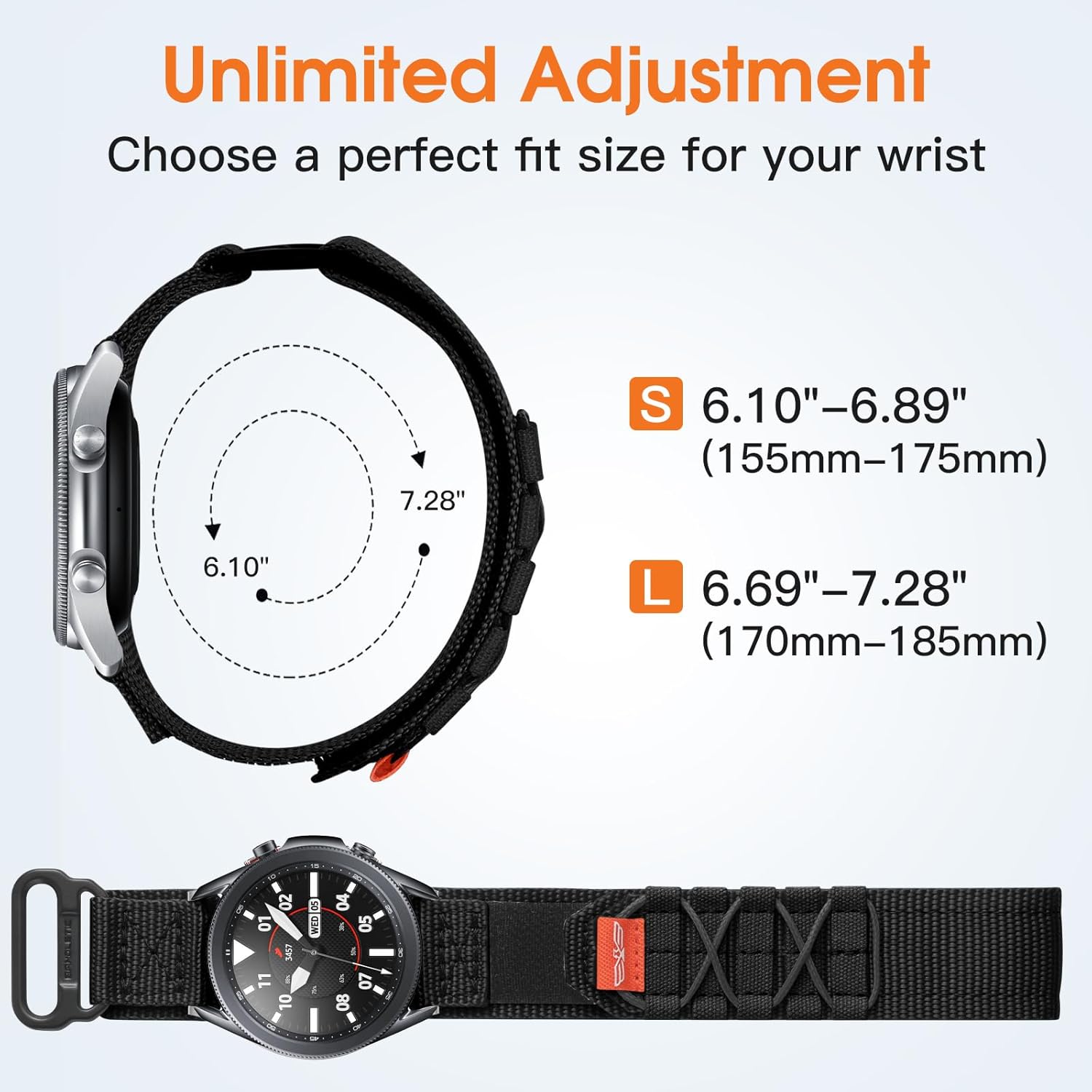 Bandletic Correas de 0.866 pulgadas compatibles con Samsung Galaxy Watch 3 de 1.772 pulgadasGalaxy Watch 1.812 pulgadas SM-R800Gear S3