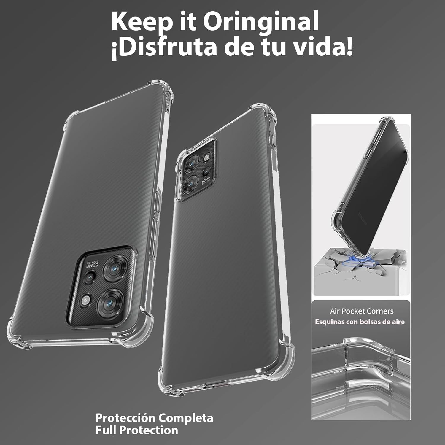 Funda para Motorola Moto ThinkPhone Clear TPU Cuatro Esquinas Cubierta Protectora Transparente Suave