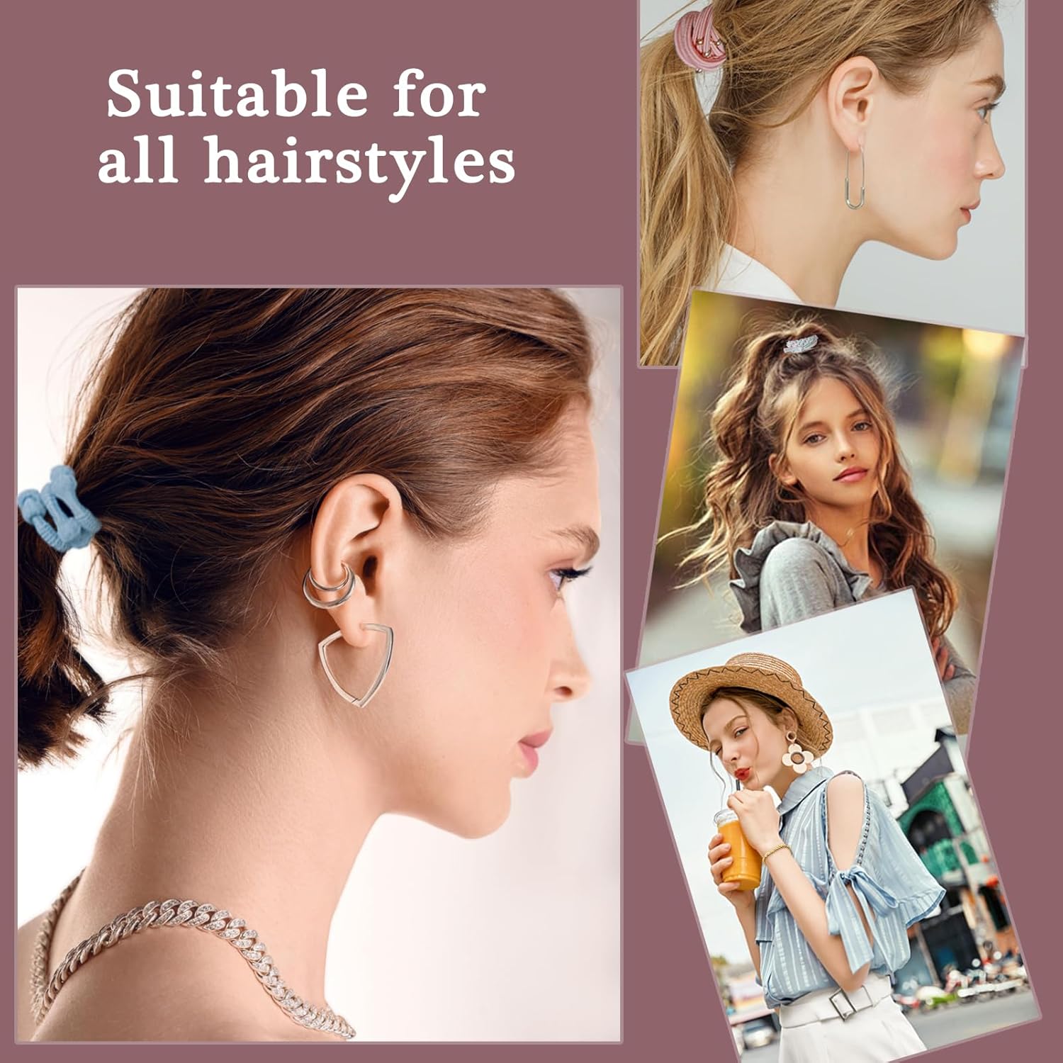 20 ligas para el cabello para mujer, estilo bohemio, sin daños, para cabello grueso y fino, accesorios para niñas (estilo C, 10 colores)