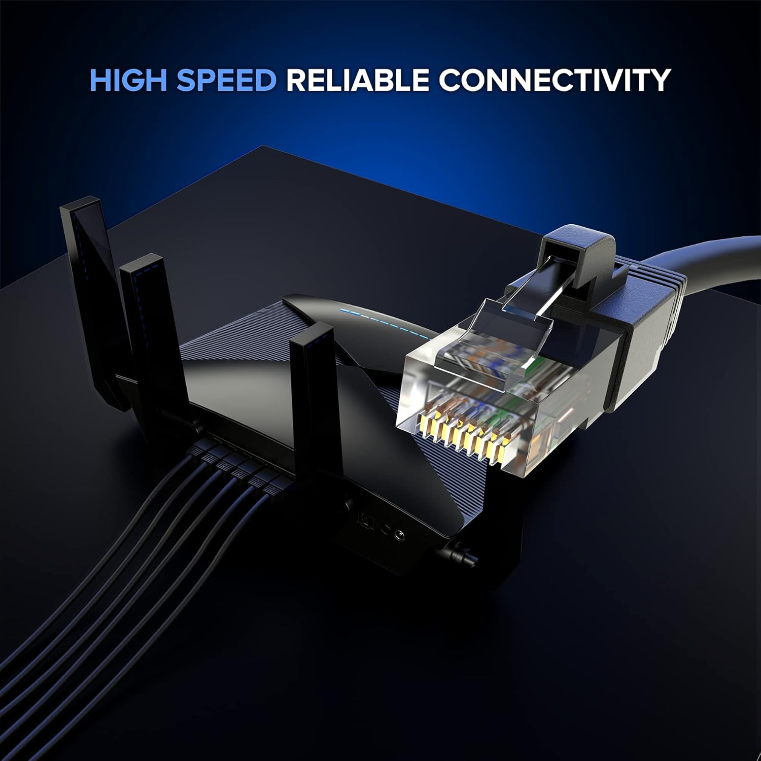 Maximm Cat 6 Ethernet Cable 100 ft – High-Speed LAN Cable, Internet Cable, Patch Cable, and Network Cable – UTP, 10Gbps, 550MHz Ethernet Cord – Black