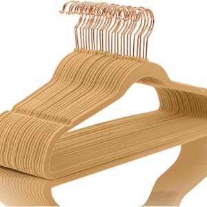 MIZGI – Ganchos de terciopelo, paquete de 50 unidades, ganchos de fieltro antideslizantes de alta resistencia para trajes y abrigos, color camello, MIZGI – Ganchos de terciopelo, paquete de 50 unidades, ganchos de fieltro antideslizantes de alta resistencia para trajes y abrigos, color camello,