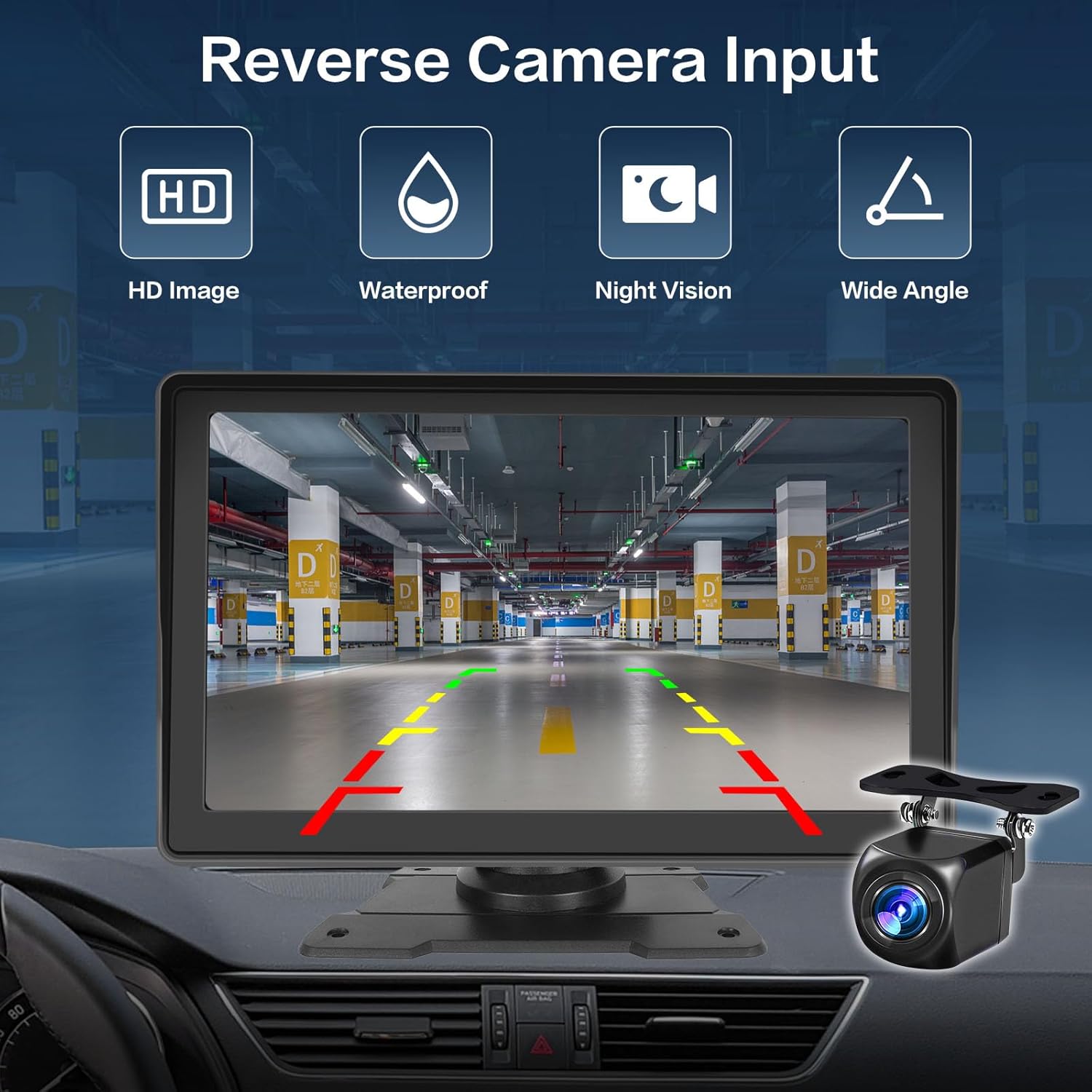 Hikity Estéreo inalámbrico portátil de Apple Carplay para automóvil de 7 pulgadas, pantalla táctil inalámbrica Android Auto, radio portátil para
