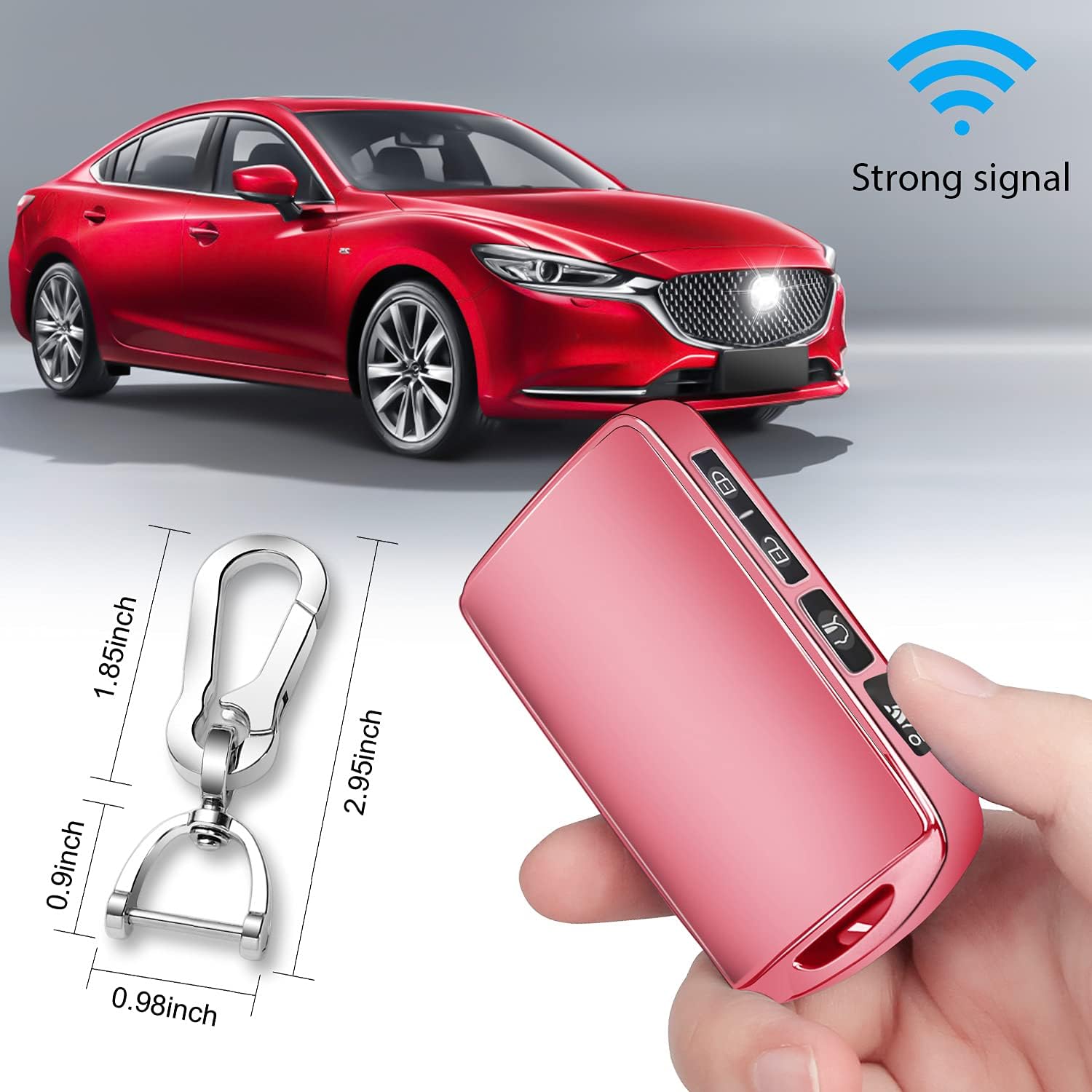 QBUC Funda para llavero Mazda, protector de TPU suave con llavero para Mazda 3 2019-2021, para Mazda 3 Hatchback, para Mazda CX-5, CX-30, CX-9,