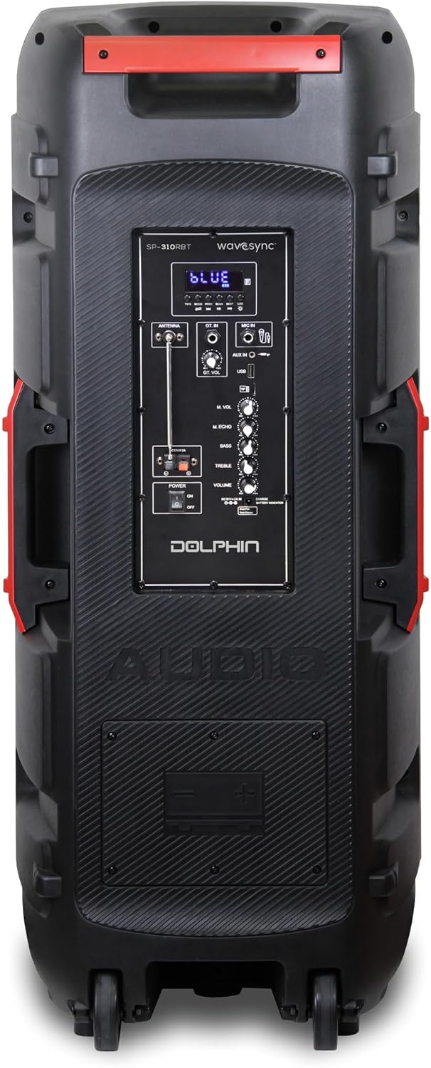 Dolphin SP-310RBT Triple 10″ recargable Fiesta altavoz, fuerte, bajo, portátil