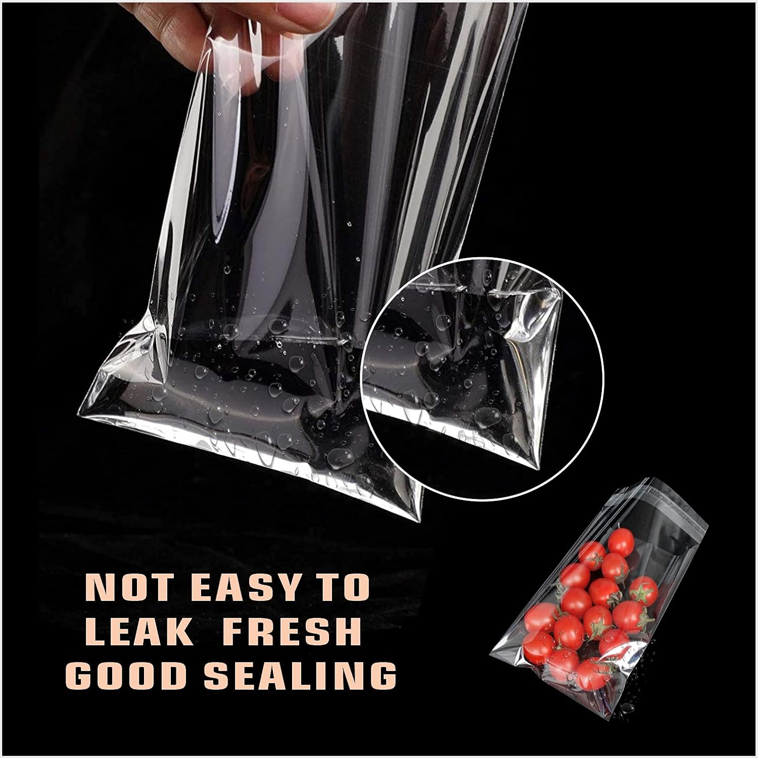 100 bolsas de celofán transparentes resellables de 6 x 12 pulgadas de largo, bolsas de celofán autosellables, bolsas para galletas con solapa