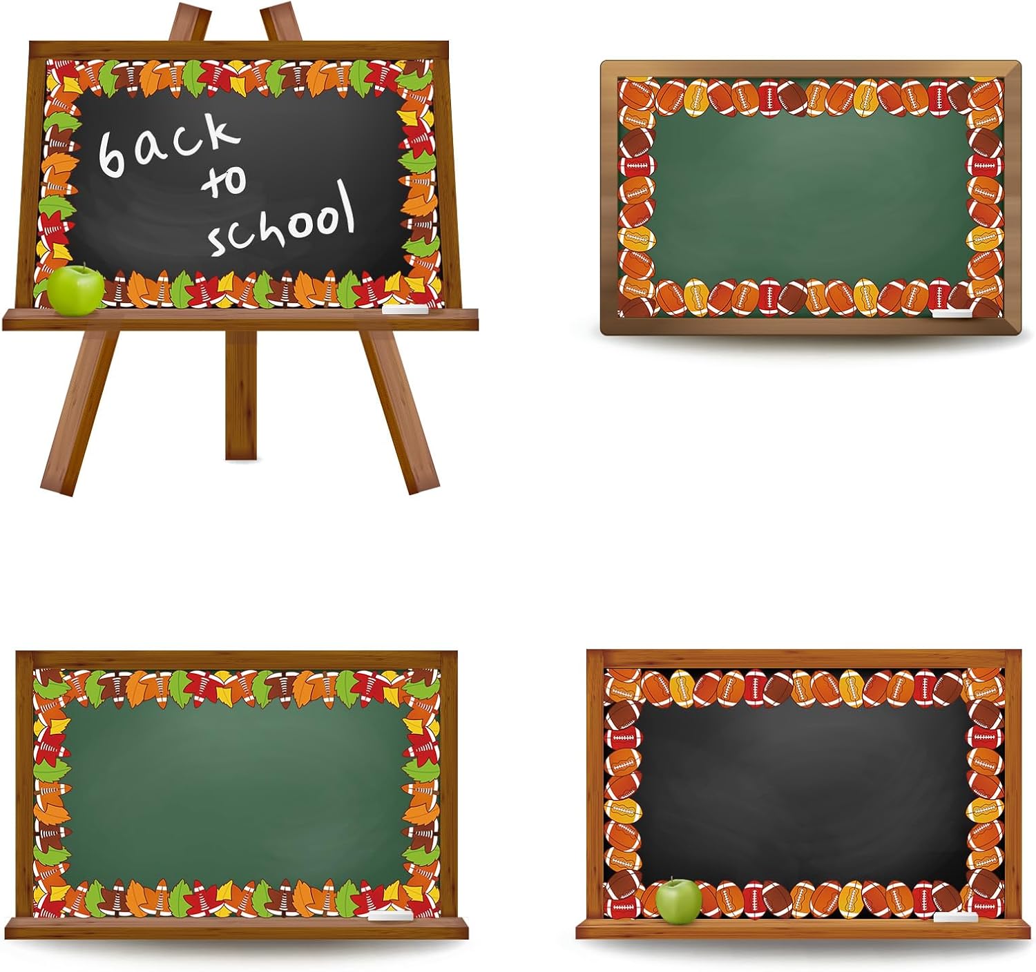 Whaline Tablero de anuncios de fútbol de otoño de 65.6 pies, hojas de arce, borde troquelado para escuela, aula, oficina, pizarra, 2 rollos