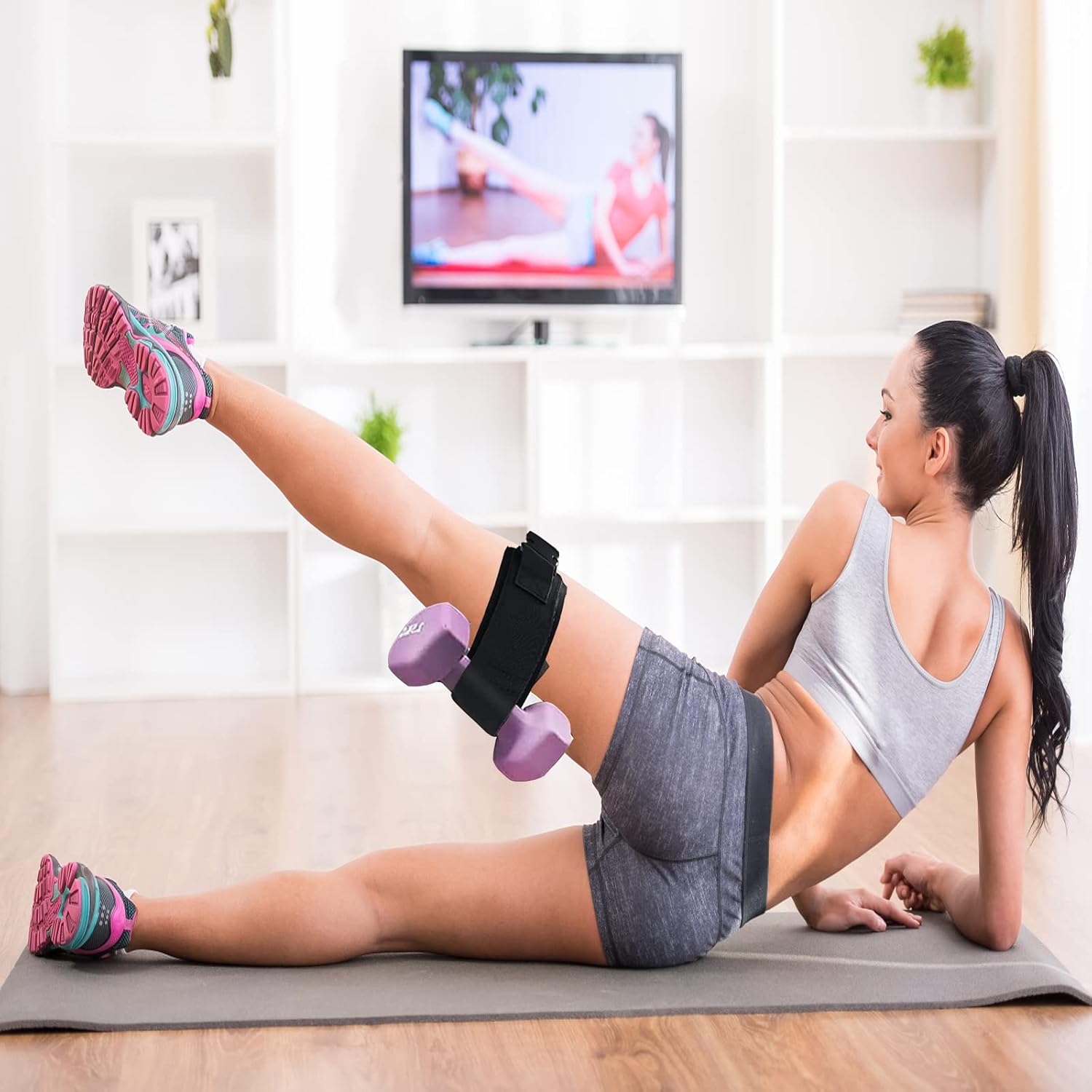 Cinturón de ejercicio para ejercicios de cadera, portátil, antideslizante, correa para mancuernas para gimnasio y entrenamiento en casa