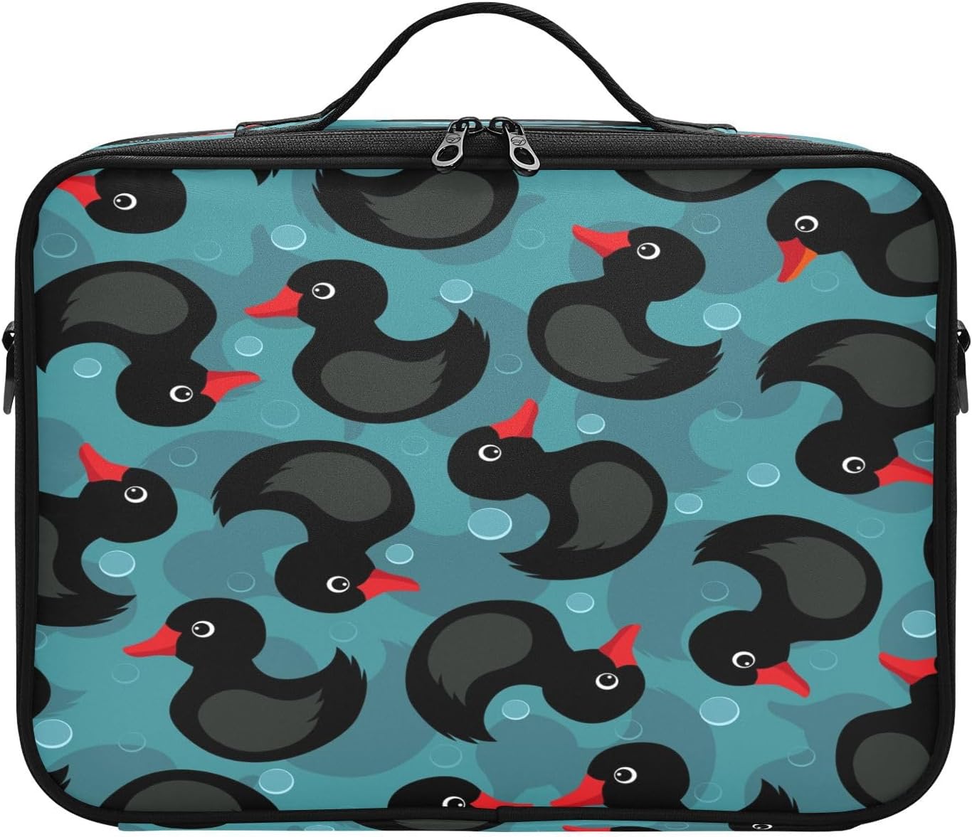 Duck Turquoise makeup bag travel cosmetic case make up travel bag toiletry bag with compartments portable makeup bag opens flat bolso de maquillaje