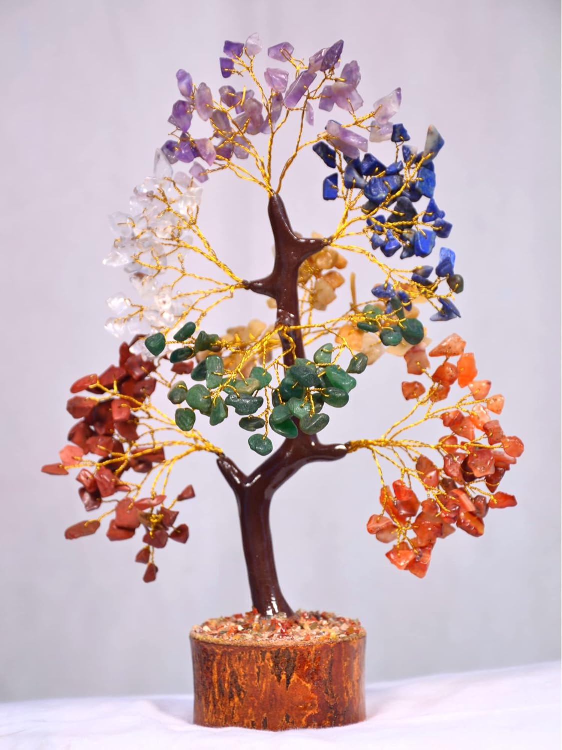 Combo de árbol de siete chakras, colgante de árbol de la vida y colgante de orgón de 7 chakras, árbol de cristal para energía positiva, bonsái de