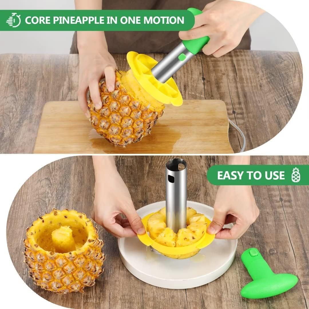 Herramienta descorazonadora y cortadora de piña de alta calidad, cortador de piña con puntas dentadas afiladas, fácil de usar y limpiar, removedor
