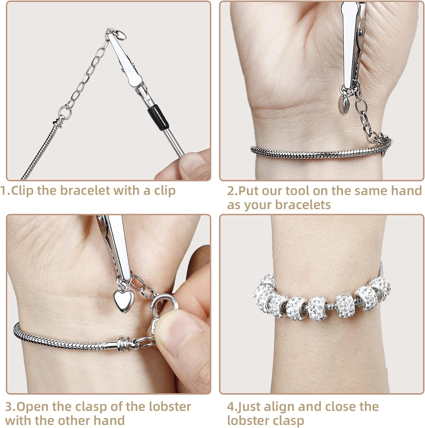 ZYEHXED 20 pulseras de cadena de serpiente con pulsera de ayudante ajustable de serpiente con cierre de langosta cadena extensora para mujeres y