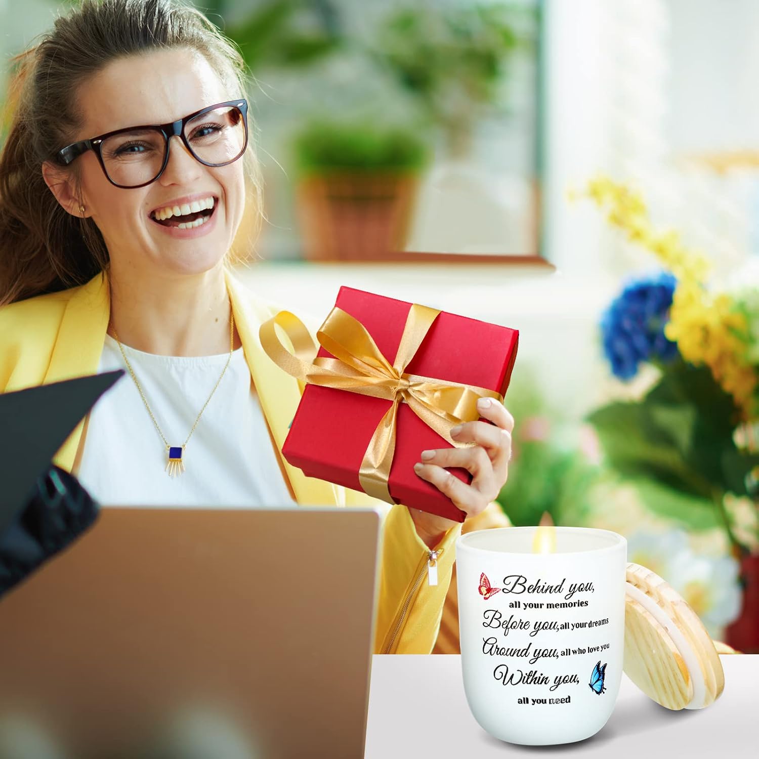 Bucherry Velas inspiradoras de graduación 2024, regalos para mujeres y hombres, regalos de graduación 2024, felicitaciones de graduación,