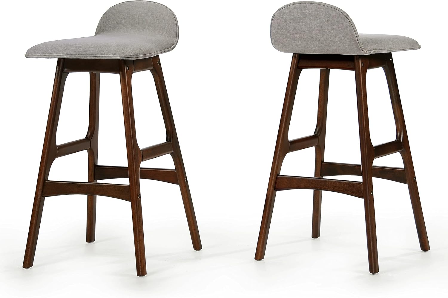 Christopher Knight Home Taburetes de bar de tela Anatoli, juego de 2 piezas, gris claro