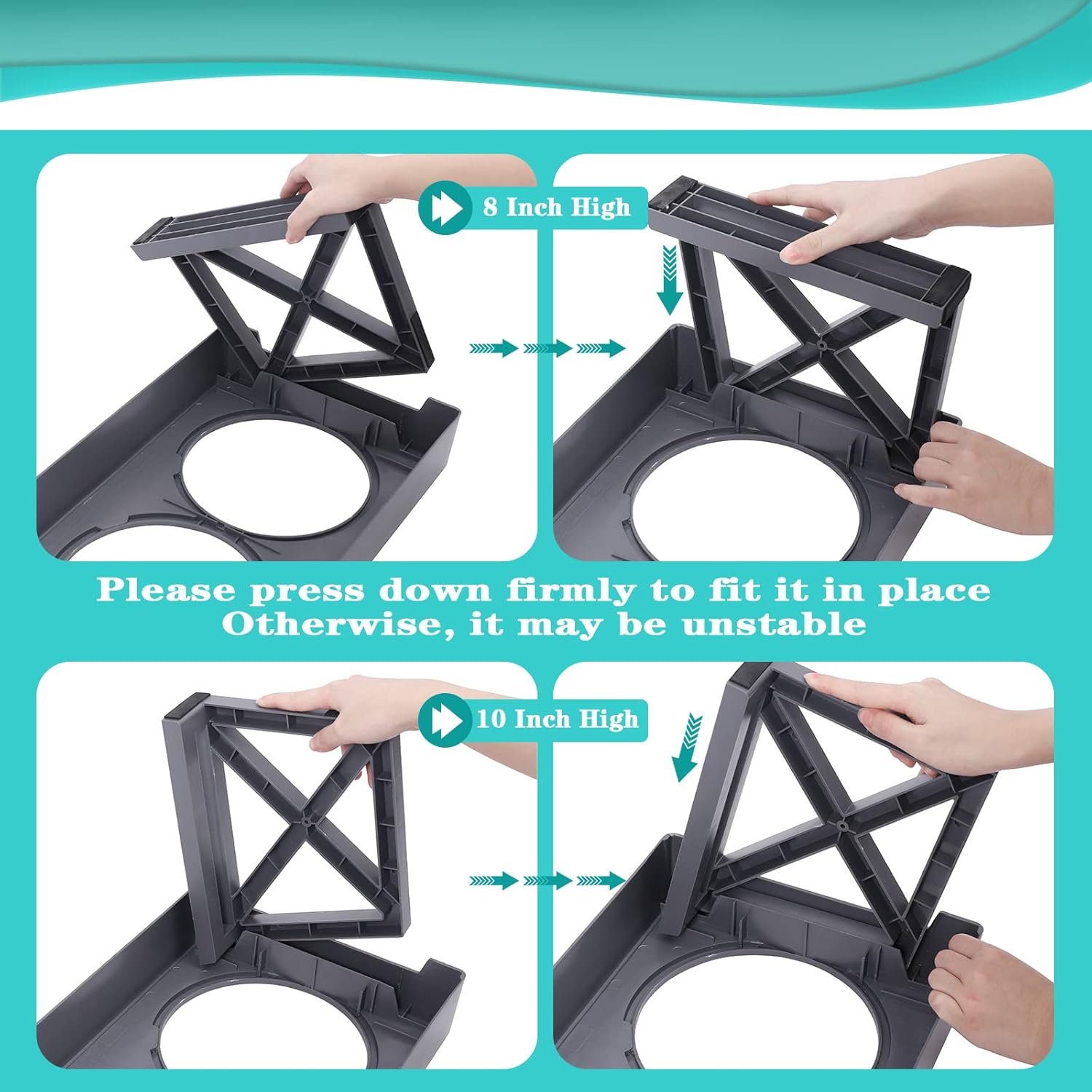 Cuencos elevados para perros, cuencos elevados ajustables para perros con 2 cuencos de acero inoxidable con comedero lento, cuencos de comida para