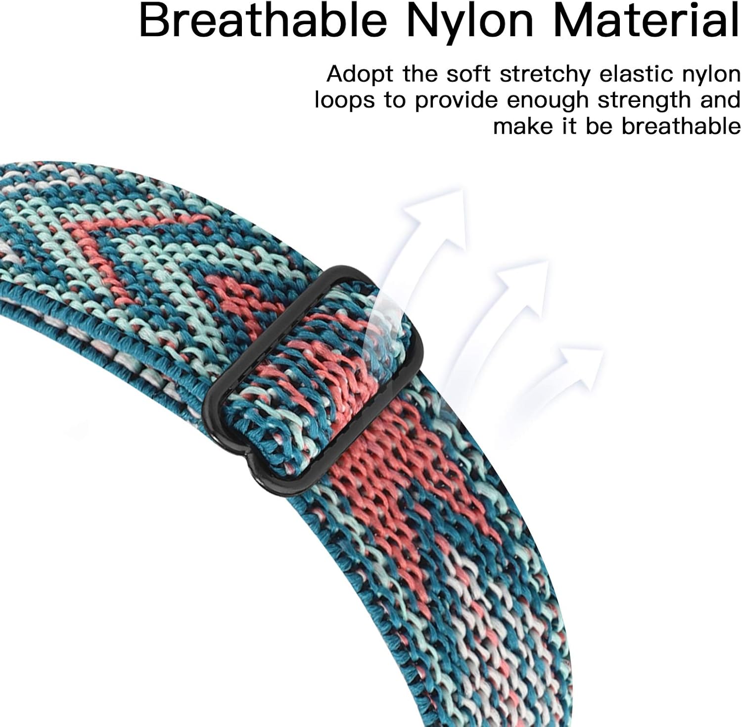 Banda elástica ajustable para reloj compatible con Fitbit Charge 2. Correa de nailon elástica, suave para muñecas. Pulsera deportiva de repuesto