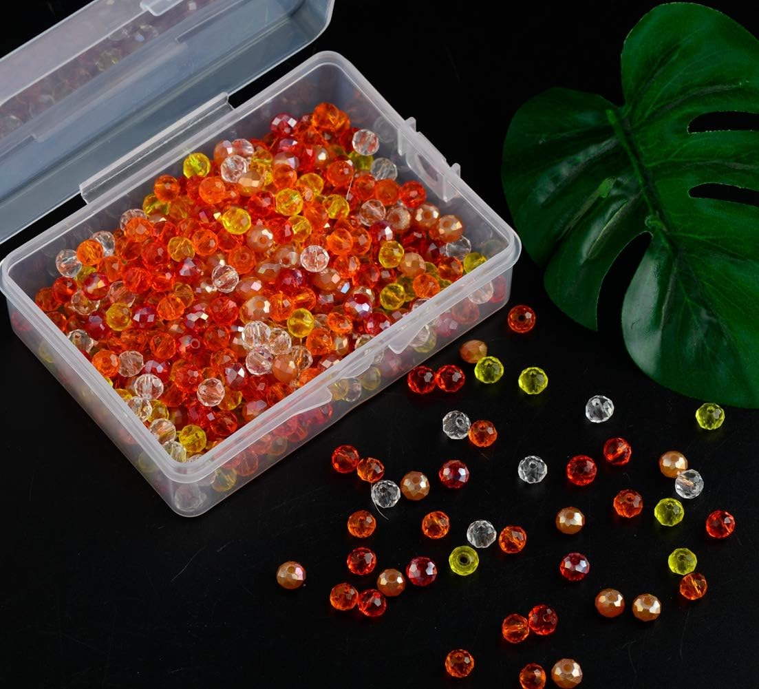 Cuentas de cristal naranja de 0.236 pulgadas, 500 cuentas espaciadoras facetadas Briollete Rondelle, cuentas espaciadoras brillantes AB sueltas,