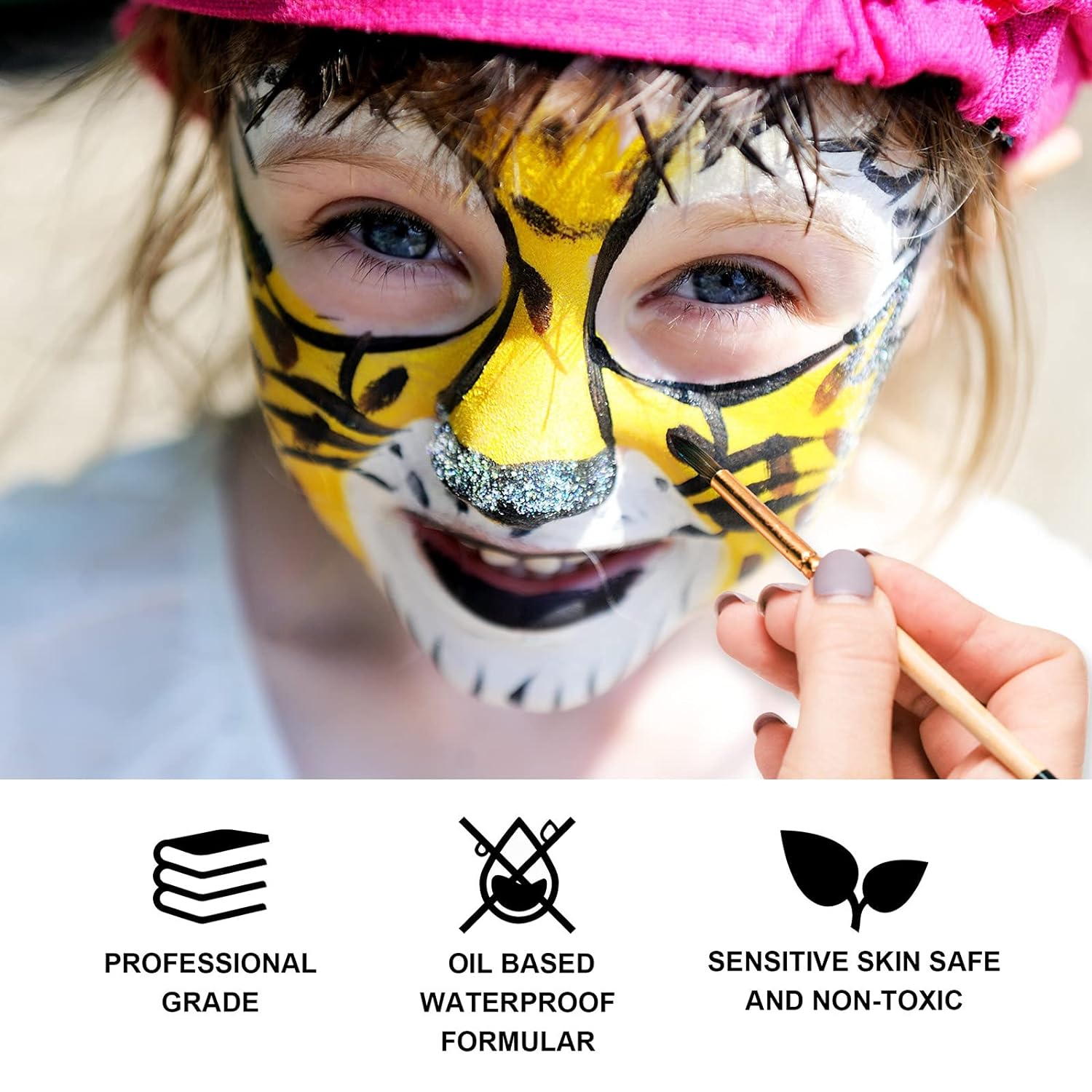BOBISUKA Pintura facial y corporal al óleo en blanco y negro + juego de gel de sangre falsa coagulada, kit de paleta de pintura profesional de gran