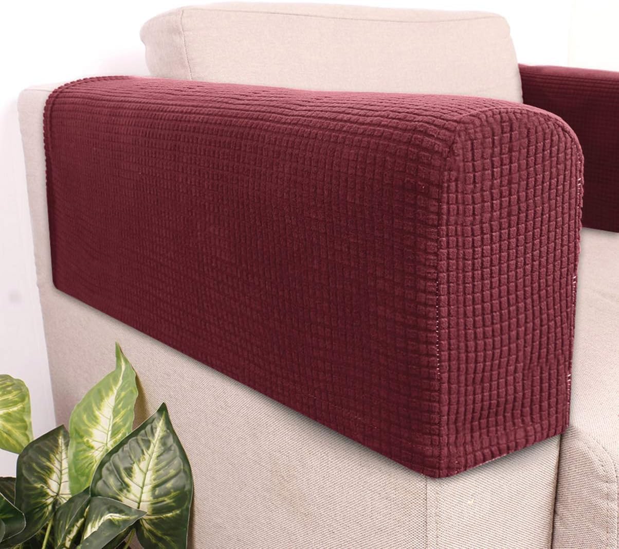 2 fundas antideslizantes para reposabrazos de sofá, fundas elásticas para sillón, protector elástico para el hogar, oficina, sillón reclinable, sofá