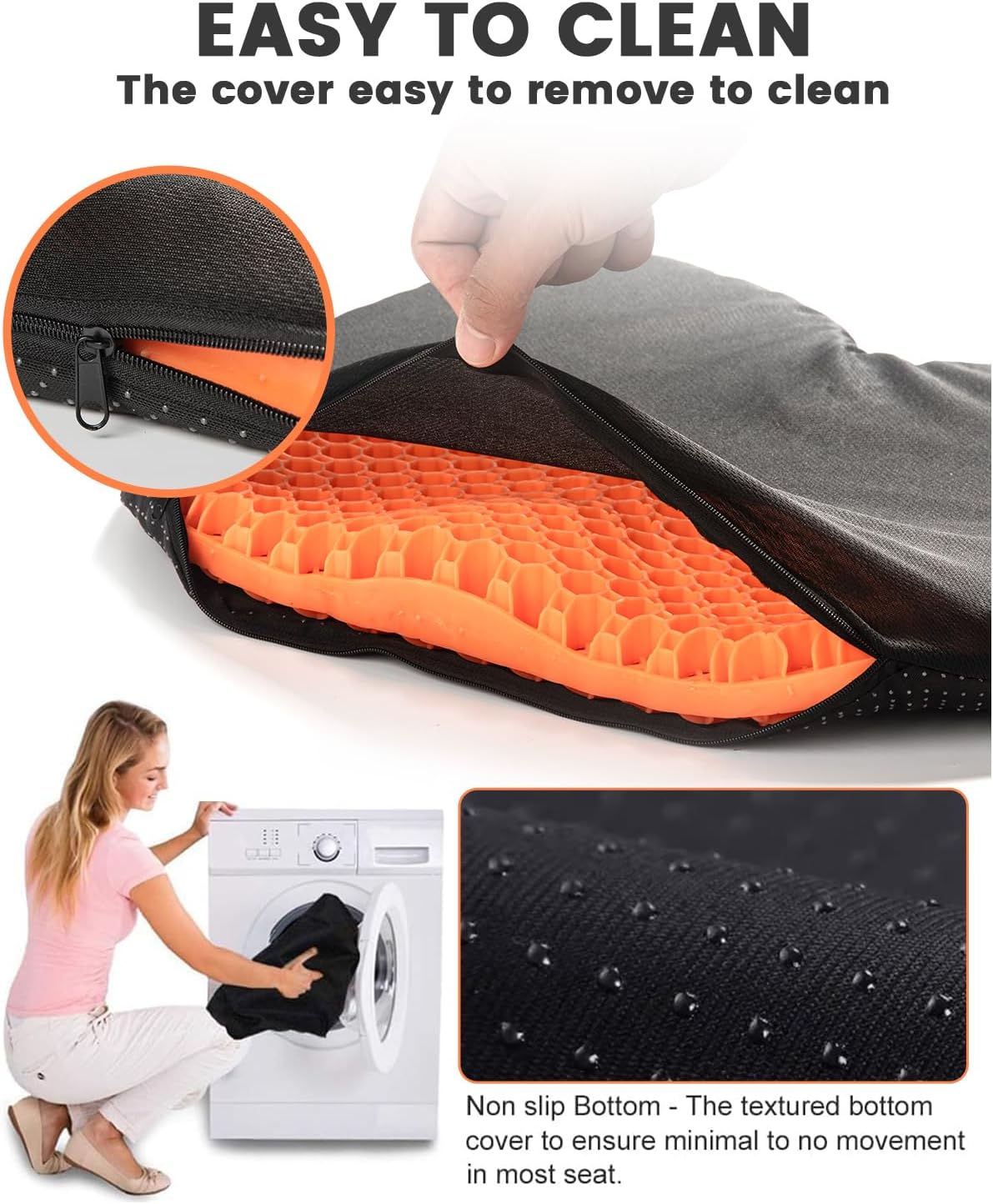 XSIUYU Cojín de gel, cojín de asiento para silla de escritorio, cojín de silla para dolor de espalda, cojín de coxis, cojín de silla de oficina,